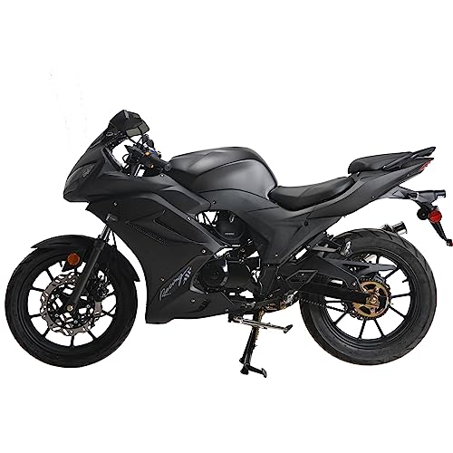 125cc Motorcycle with Manual Transmission, LED Lights, 17 Inches Wheels, Black E791012