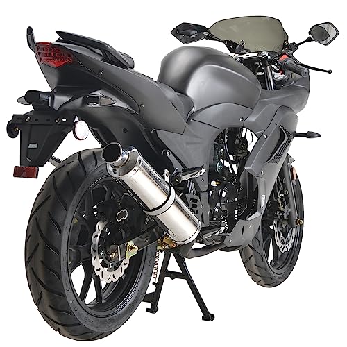 125cc Motorcycle with Manual Transmission, LED Lights, 17 Inches Wheels, Black E791012