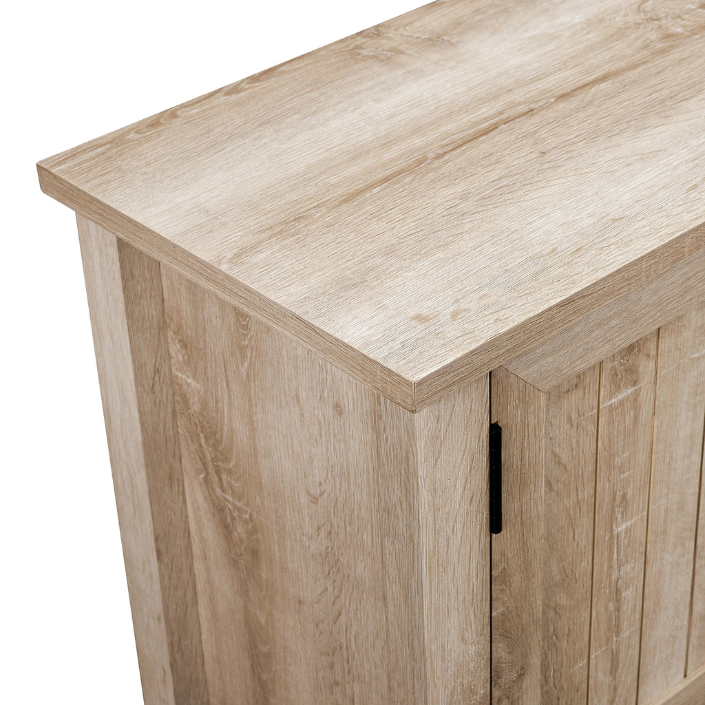 White Oak Grooved-Door TV Stand M39440