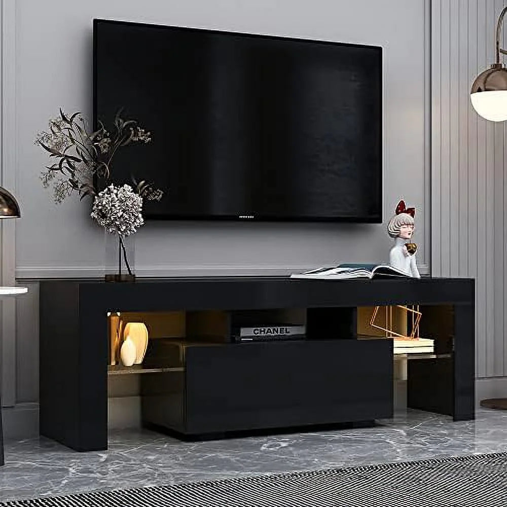 Modern TV Stand with 2 Cabinets Entertainment Center Wood TV Unit N65868