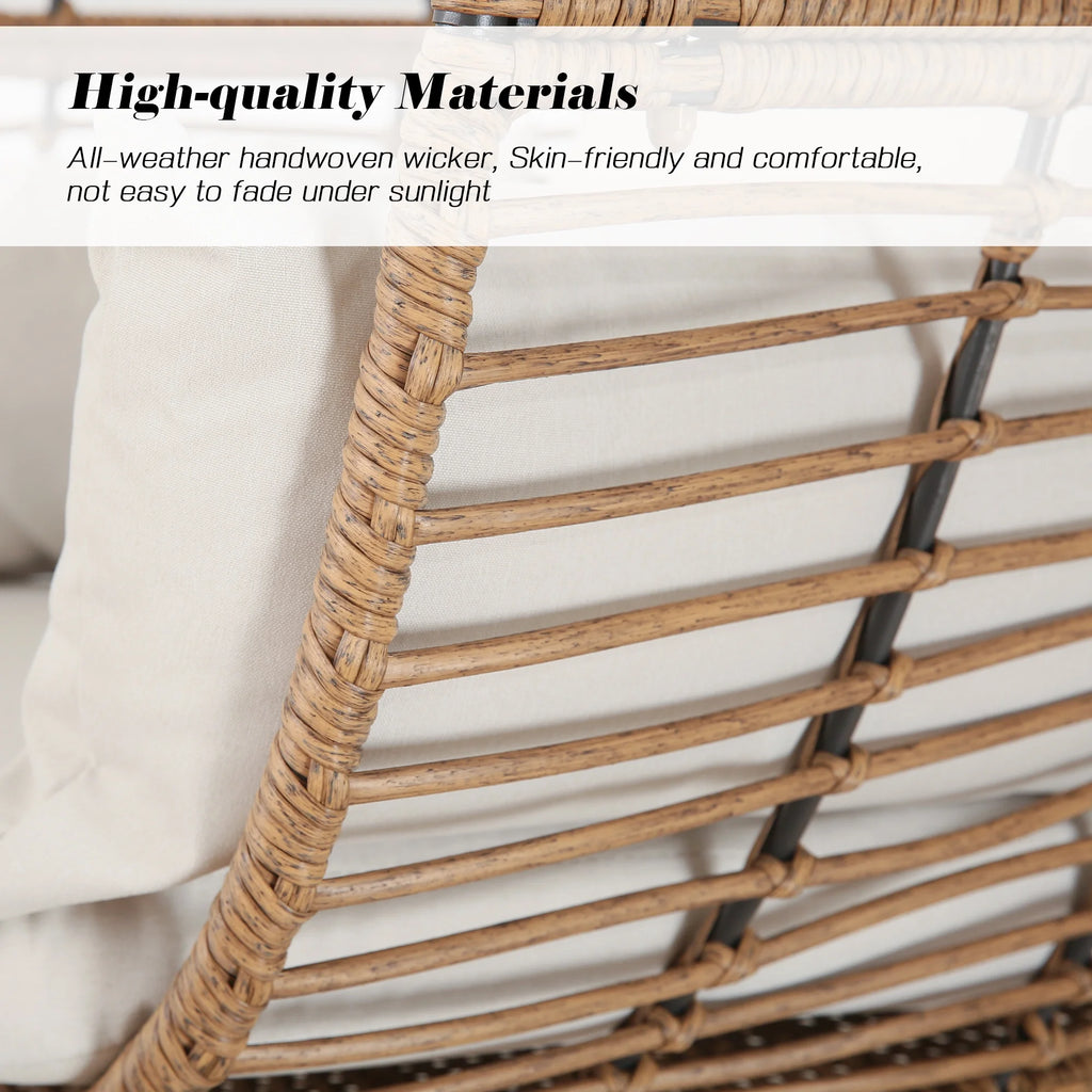 Outdoor Wicker Egg Chair with 4 Cushions M5826