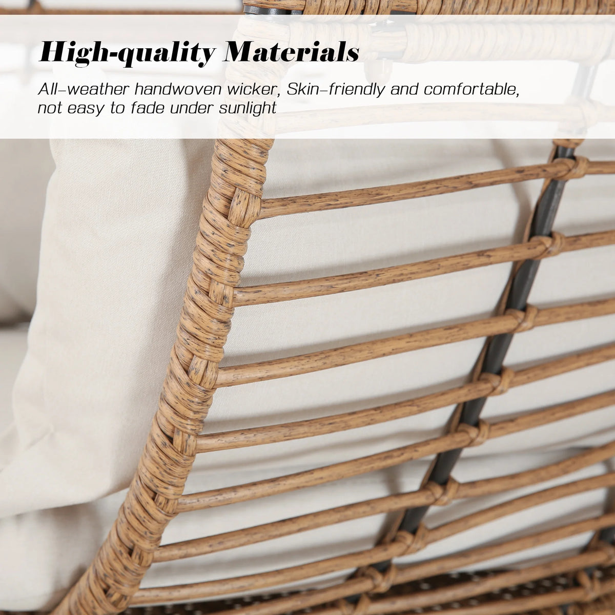 Outdoor Wicker Egg Chair with 4 Cushions M5826