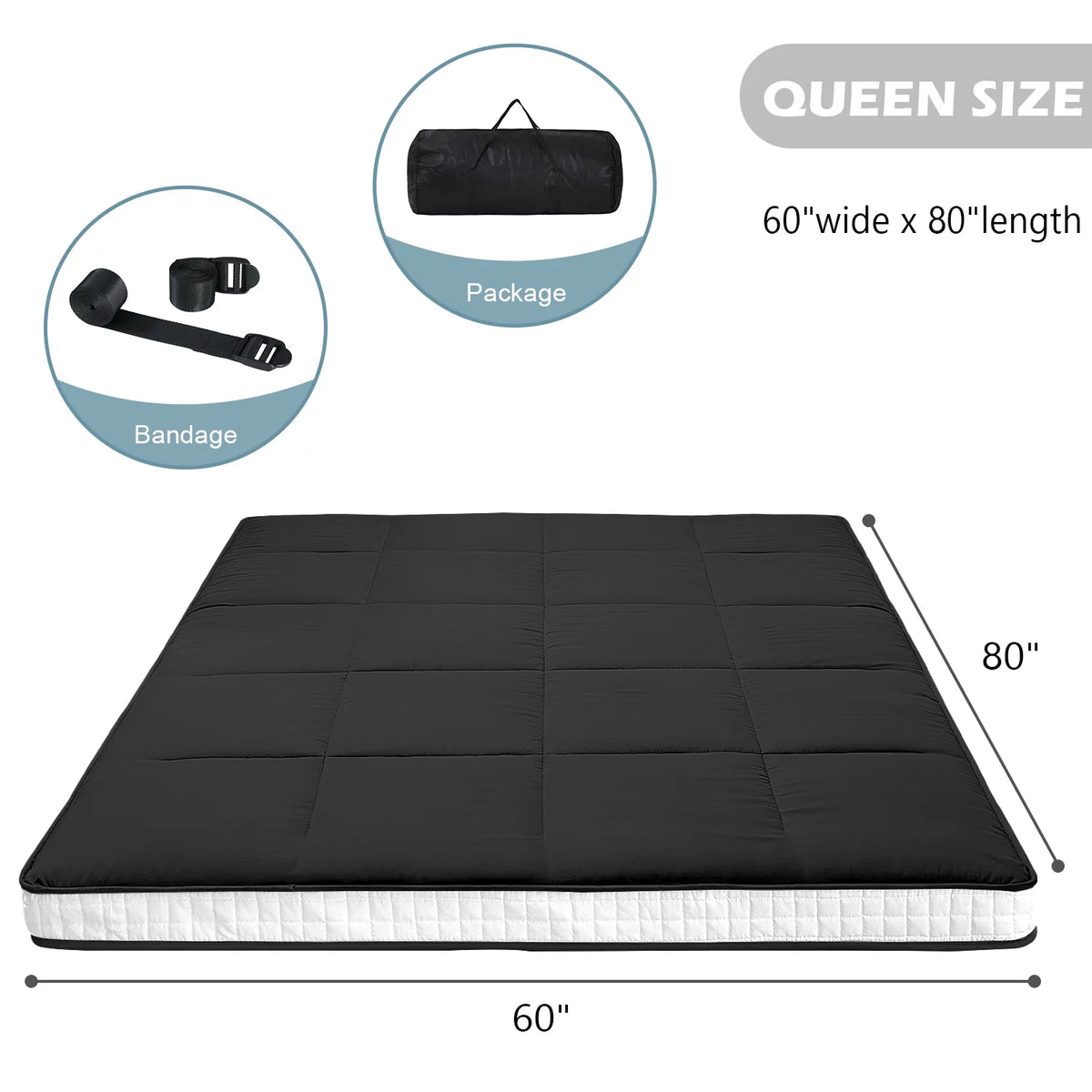 Queen Size Foldable Roll Up Floor Mattress M24710