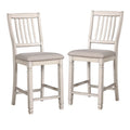 Antique White Wood Counter Stool Set of 2 I559731