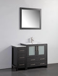 42 in. Single Sink Vanity Cabinet with Ceramic Sink & Mirror Espresso P629