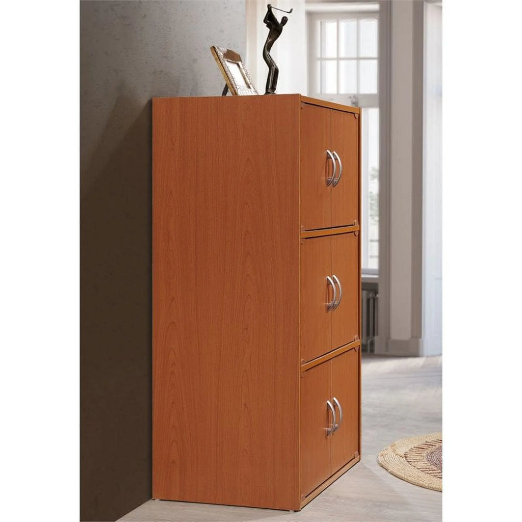 3 Shelf 6 Door Bookcase in Cherry S918