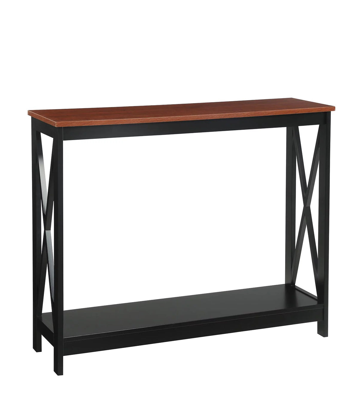 Cherry Black Console Table with Shelf A99803