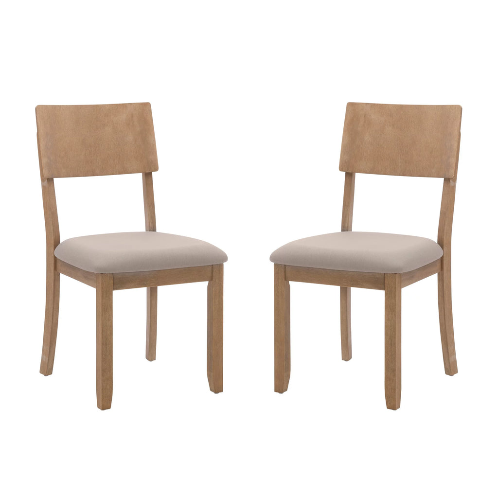 Gray Wash Upholstered Dining Chair Set of 2 D968