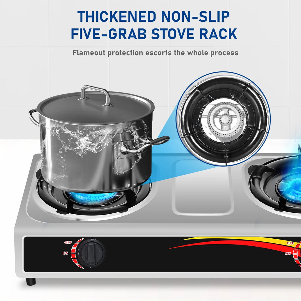 Portable Propane Double Burner Camping Stove K3304