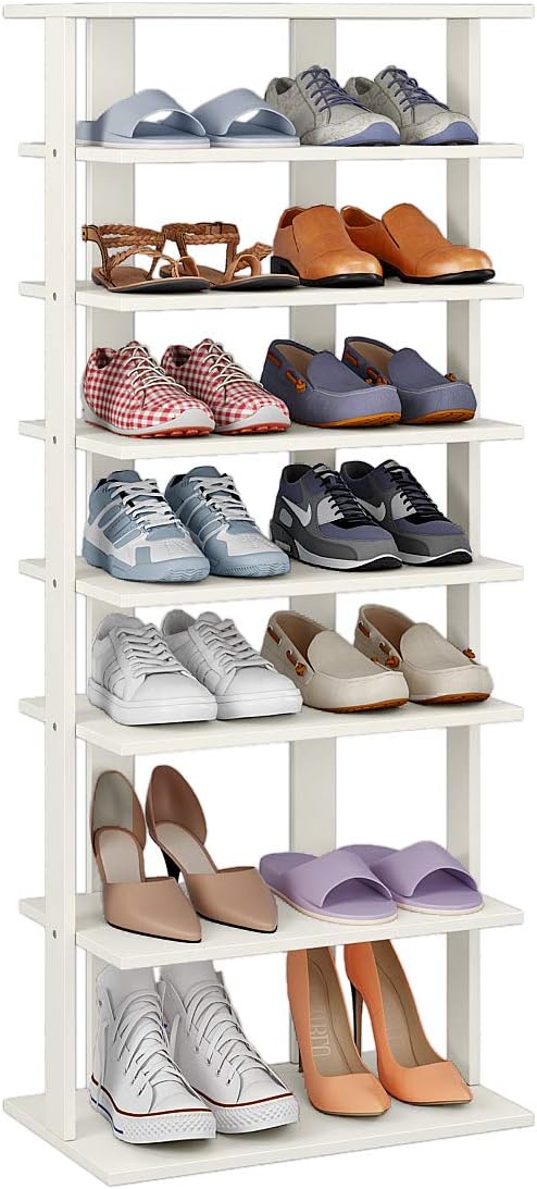 7-Tier Rustic Brown Wooden Shoe Rack G7019