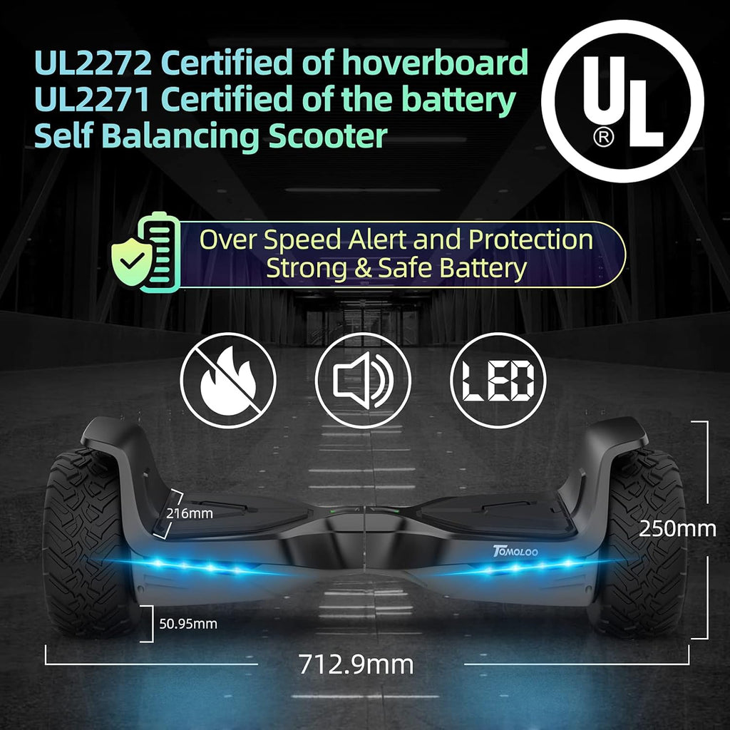 Offroad All Terrain 8.5 Two-Wheel Self Balancing Hoverboard with Bluetooth Speakers and Lights Z428727