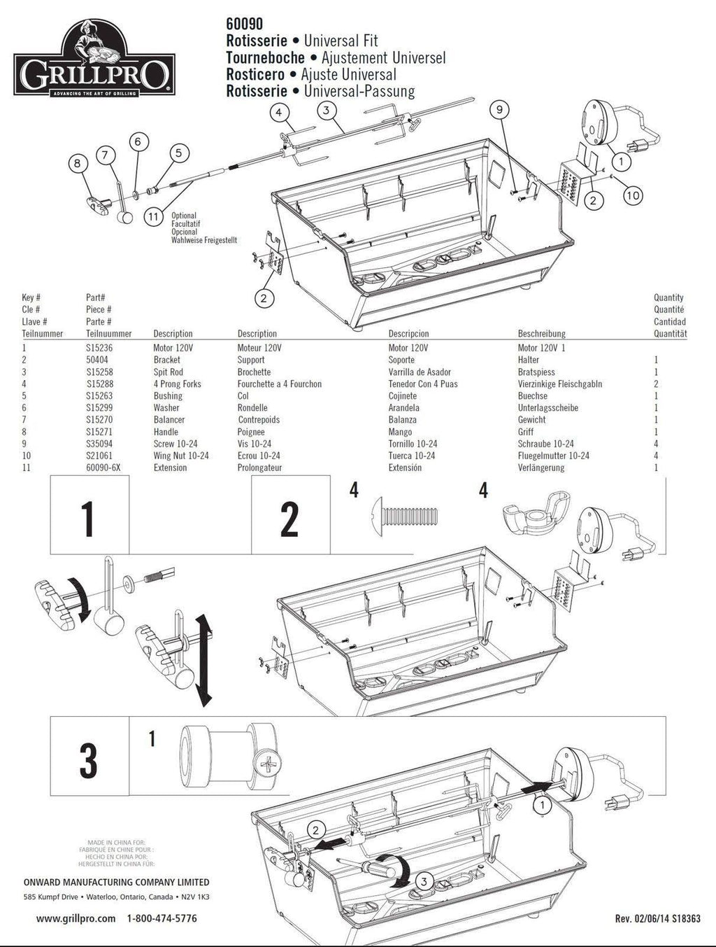 Universal Heavy Duty Rotisserie Kit for Grills C358