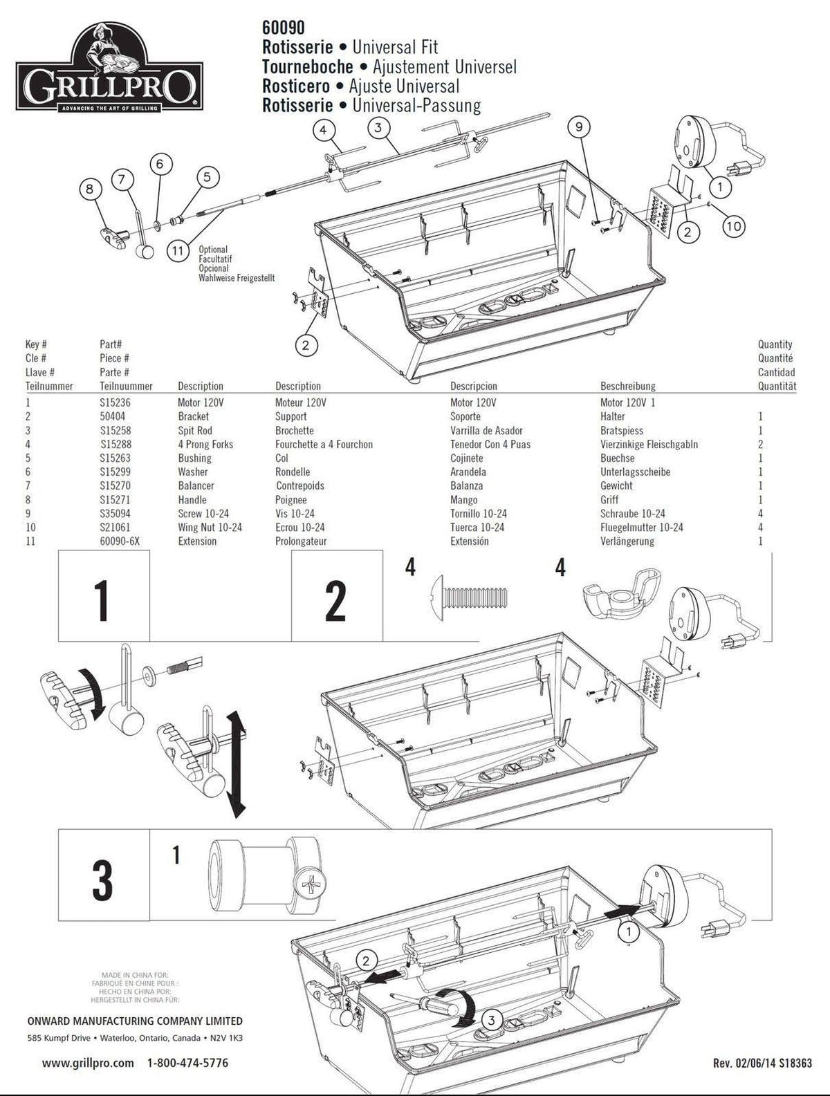 Universal Heavy Duty Rotisserie Kit for Grills C358