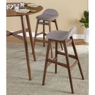 Grey Fabric 30-Inch Barstool (Set of 2) V25940