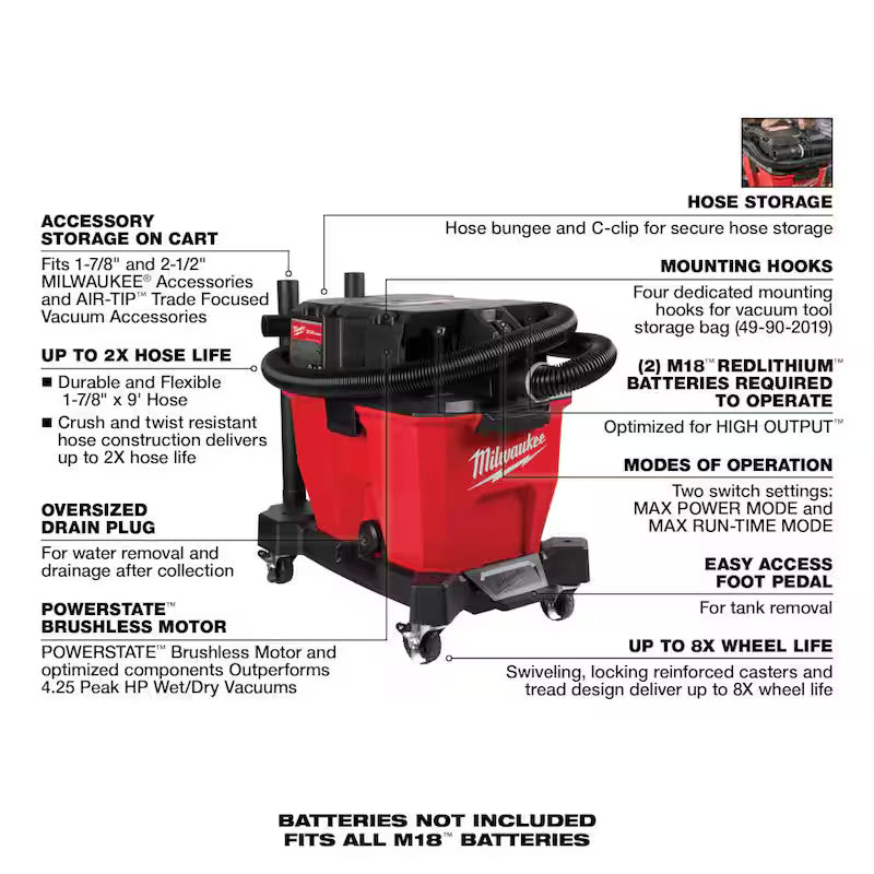 9 Gal. Cordless Wet/Dry Shop Vacuum with Automotive Kit E9471