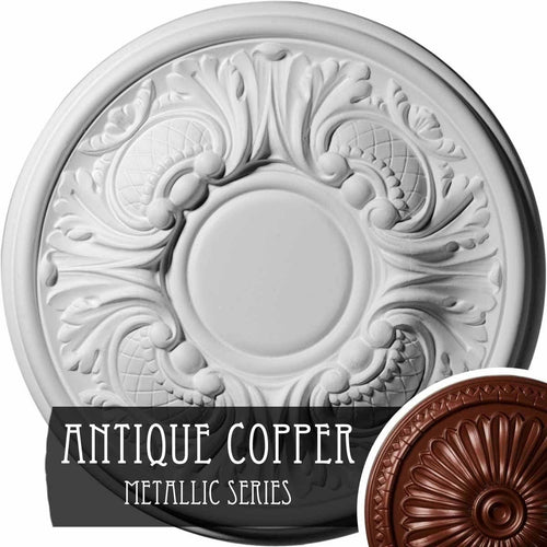 11 3/4 inch x 1 1/4 inch Hand-Painted Ceiling Medallion Q9284