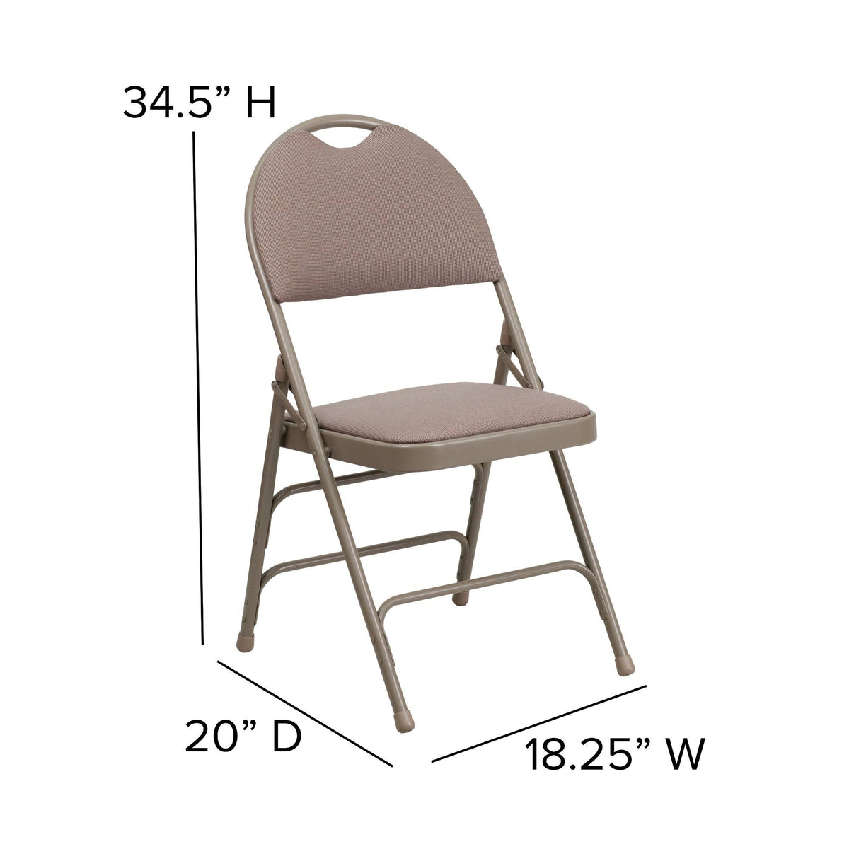 Beige Fabric Metal Folding Chair X556139