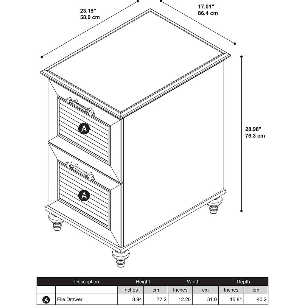 2 Drawer File Cabinet in Driftwood Dreams K90093