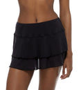 Black Frill Skirt Swim Cover Up M6227
