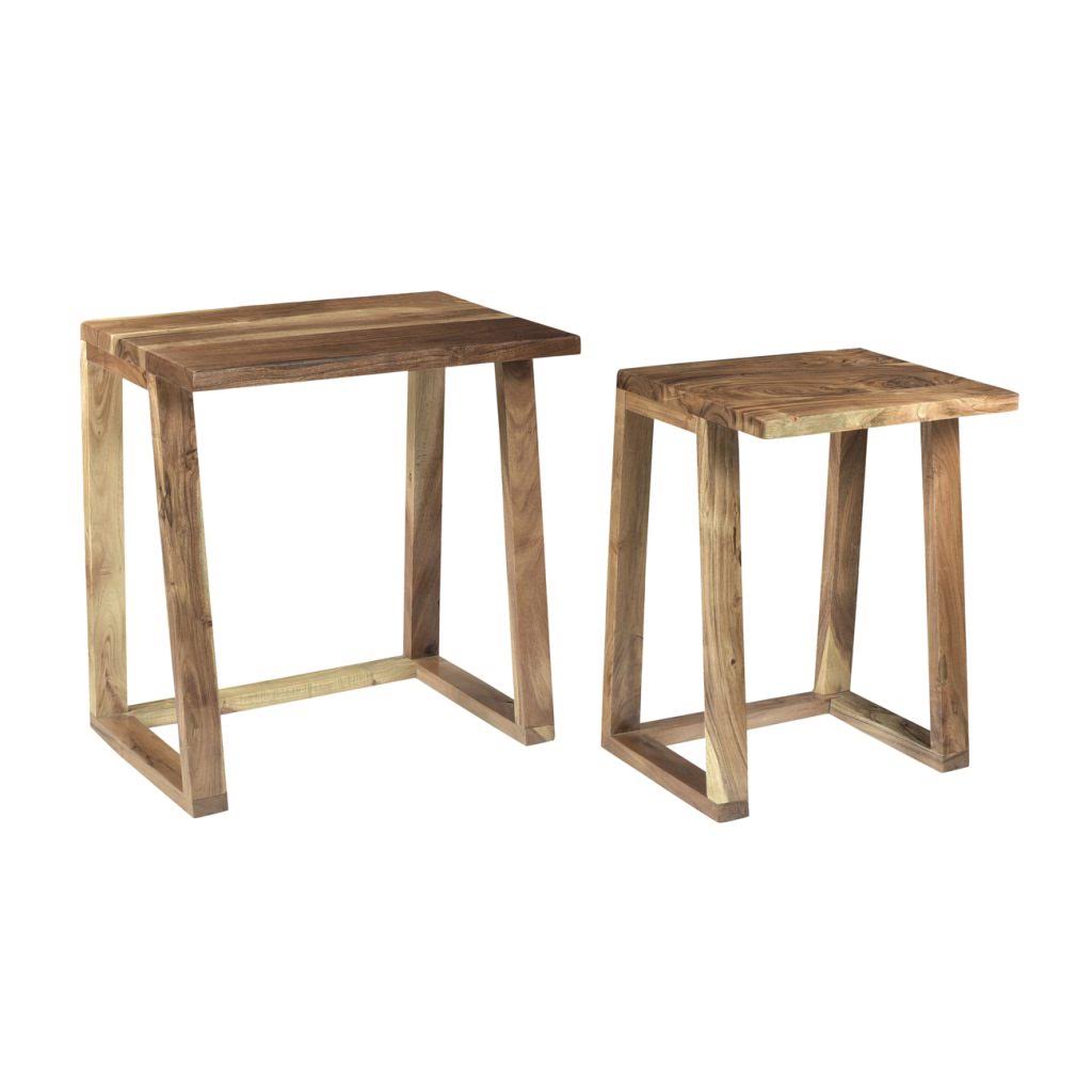 Set of 2 Brown Rectangular Side Tables I456