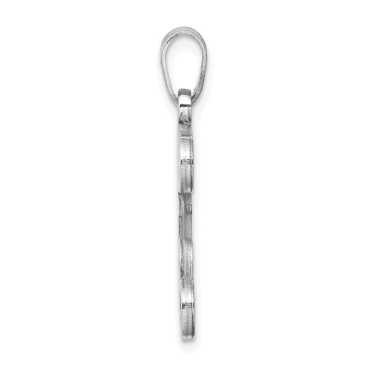 10K White Gold Initial Letter E Pendant F813