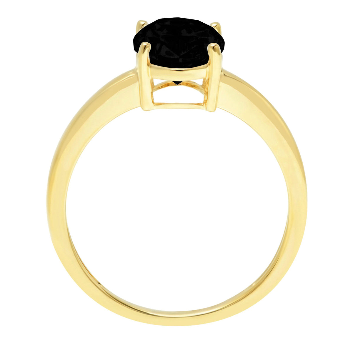 2.5ct Oval Cut Black Onyx 14k Yellow Gold Ring R872825