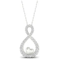1/6Ct TDW Diamond 10K White Gold Infinity Heart Necklace G12786