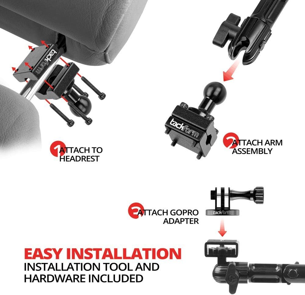 Headrest Mount for Action Cameras, 10.75 Inch Y5959