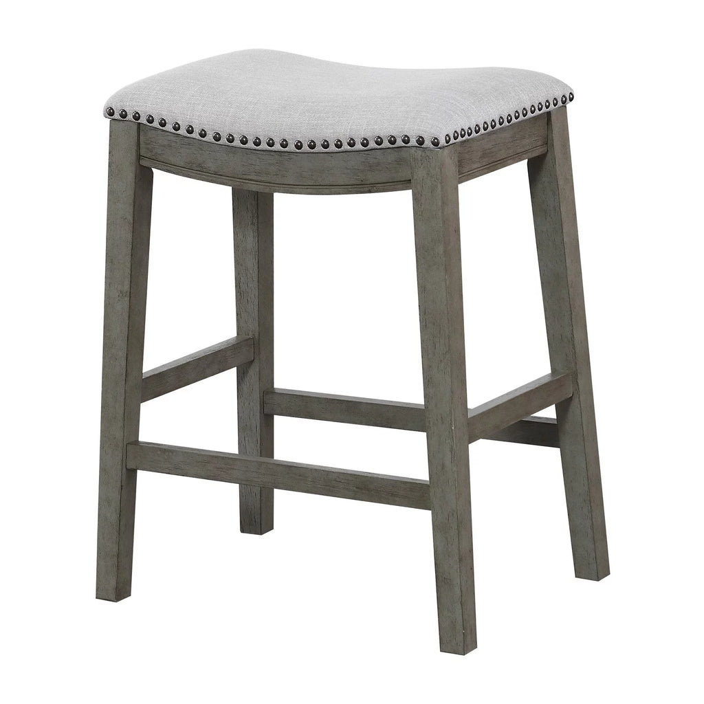 Beige Fabric Saddle Stool 2-Pack N3649