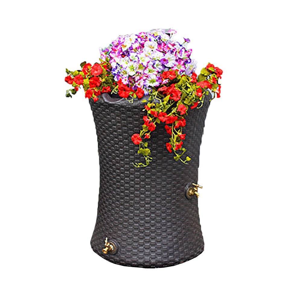 50 Gallon Rain Barrel Planter, Brown (2 Pack) N125536