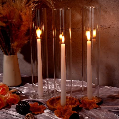 6 Pieces Clear Glass Hurricane Candle Holder (3 x 10 Inch) S84417