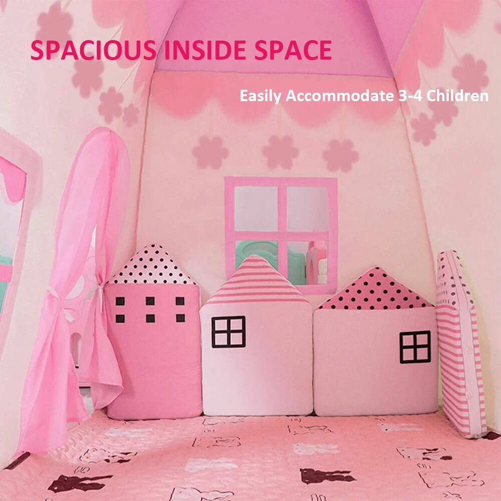 Pink Kids Princess Castle Play Tent H99258