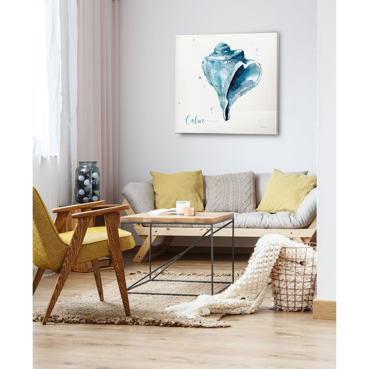 Blue Shell Calm Gallery Wrapped Canvas 10x10 O677068