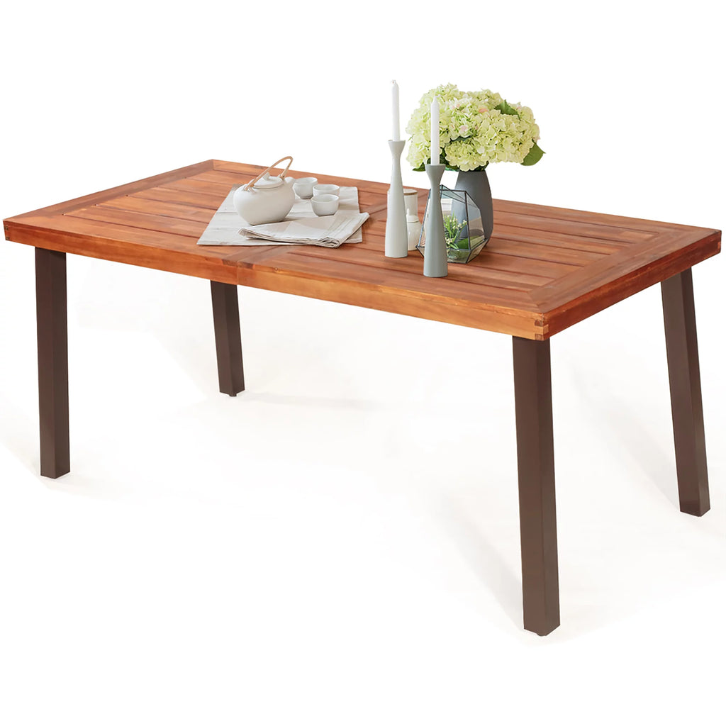 Acacia Wood Rectangular Dining Table P56702