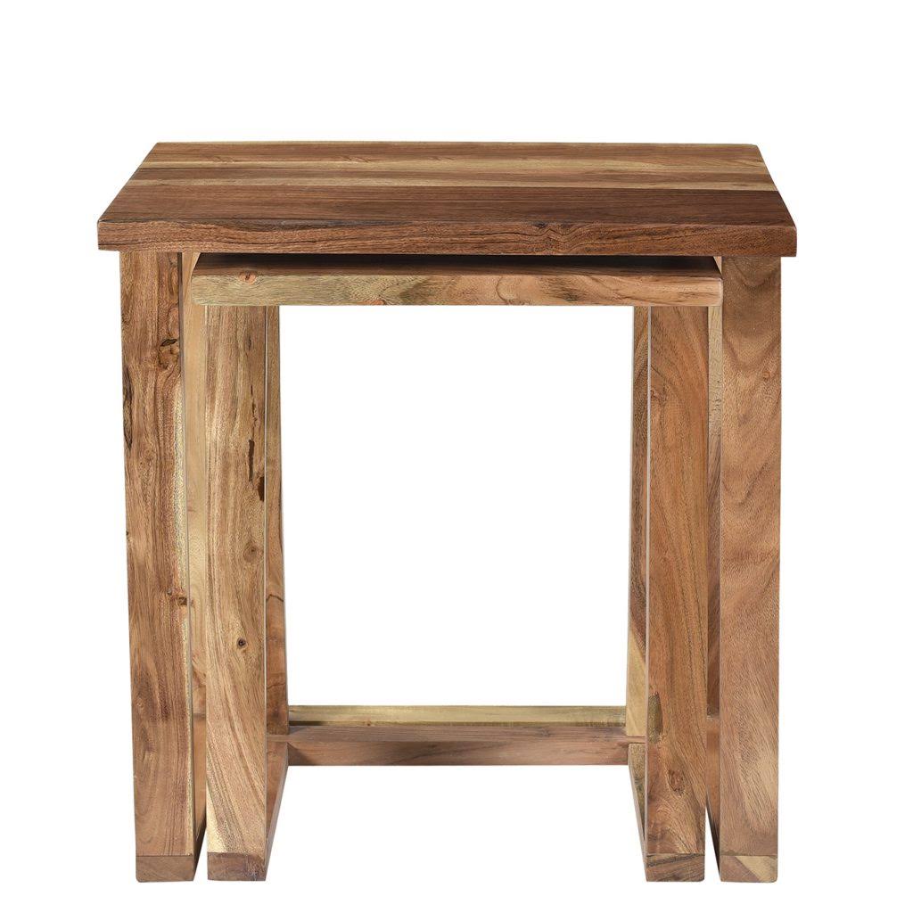 Set of 2 Brown Rectangular Side Tables I456