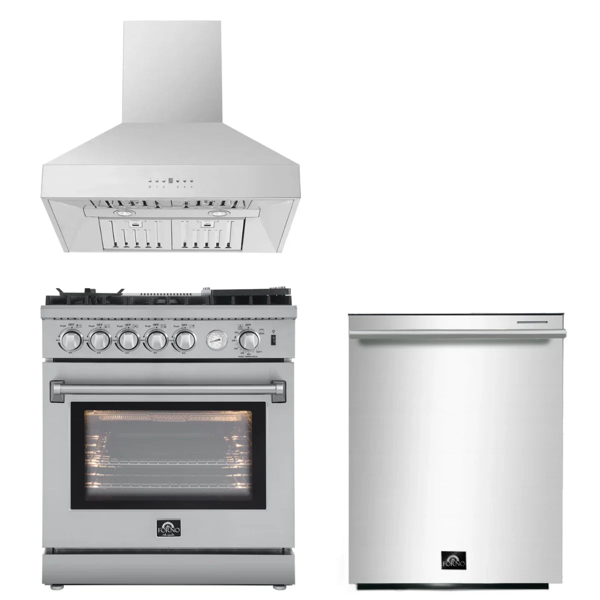 30 Gas Range, Range Hood, Dishwasher J9407