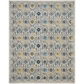 Ivory Blue Floral Geometric Area Rug 8' x 10' I76993