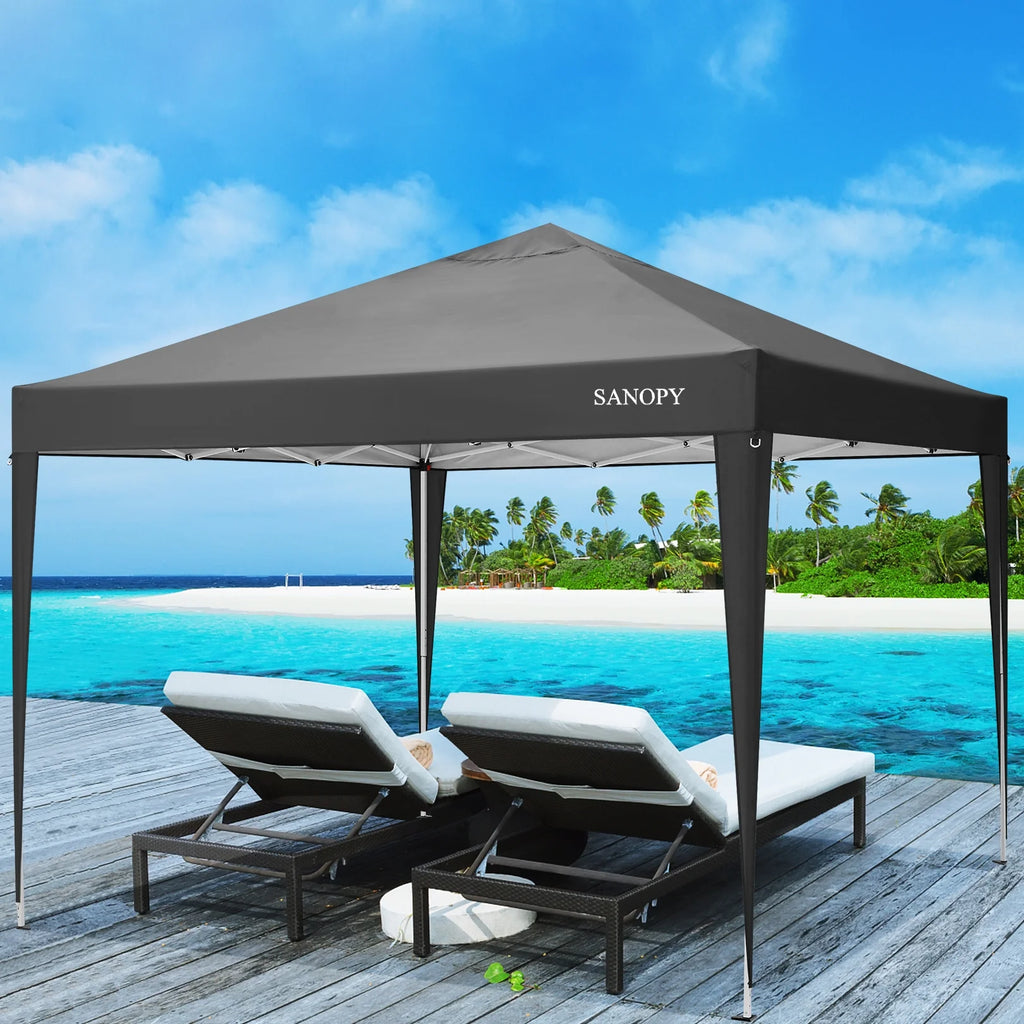 10'x10' Pop Up Canopy Tent with Carrying Bag, Black J6882