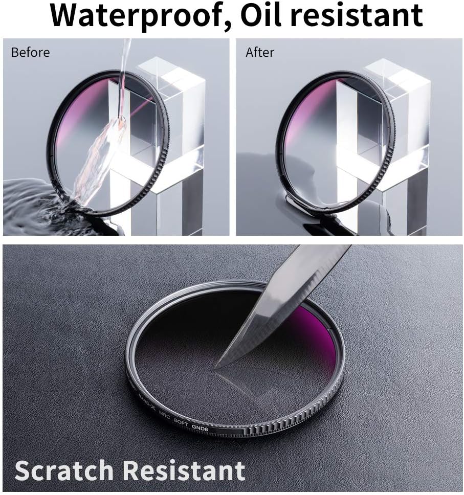 67mm 3 Stop Soft Graduated Neutral Density Lens Filter Pack of 2 B292