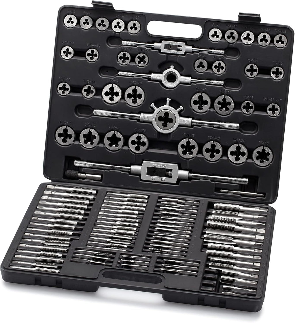 60 Piece Metric & SAE Tap & Die Tool Set with Storage Case V866