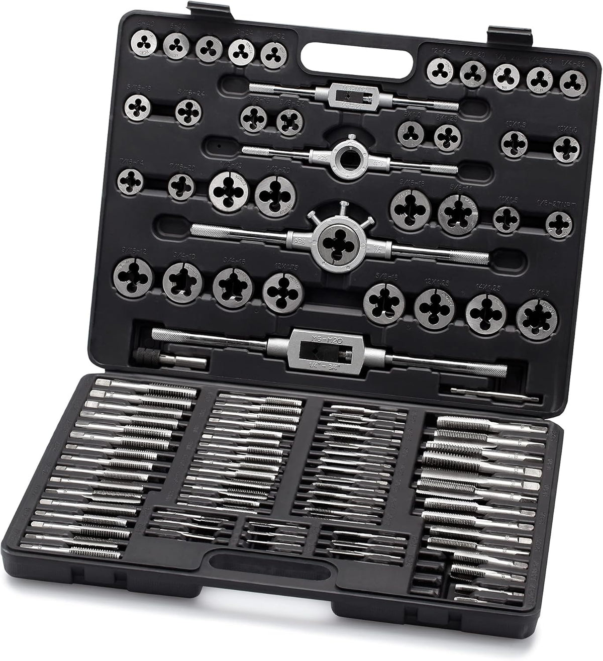 60 Piece Metric & SAE Tap & Die Tool Set with Storage Case V866
