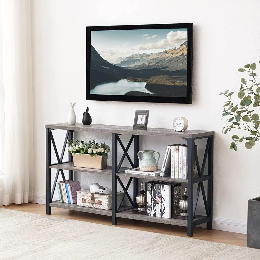 Light Grey Oak 47 Inch Storage Console Table K625020