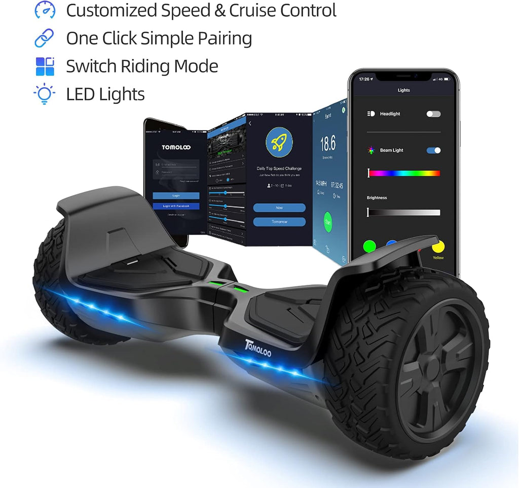 Offroad All Terrain 8.5 Two-Wheel Self Balancing Hoverboard with Bluetooth Speakers and Lights Z428727