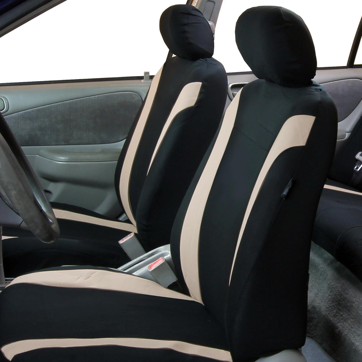 Full Set Flat Cloth Car Seat Covers with Split Bench S3982