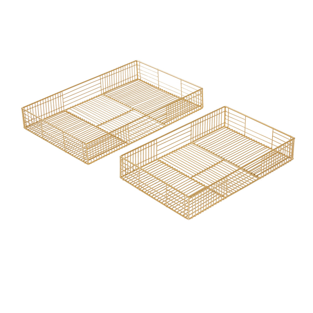 Gold Metal Tray Set of 2 P677600