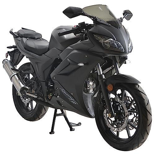 125cc Motorcycle with Manual Transmission, LED Lights, 17 Inches Wheels, Black E791012