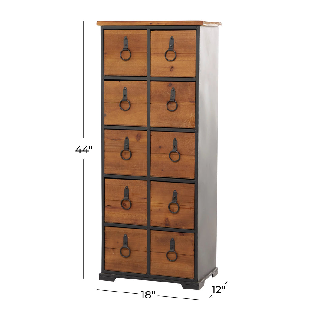 Rustic Wood Chest with Black Handles G452