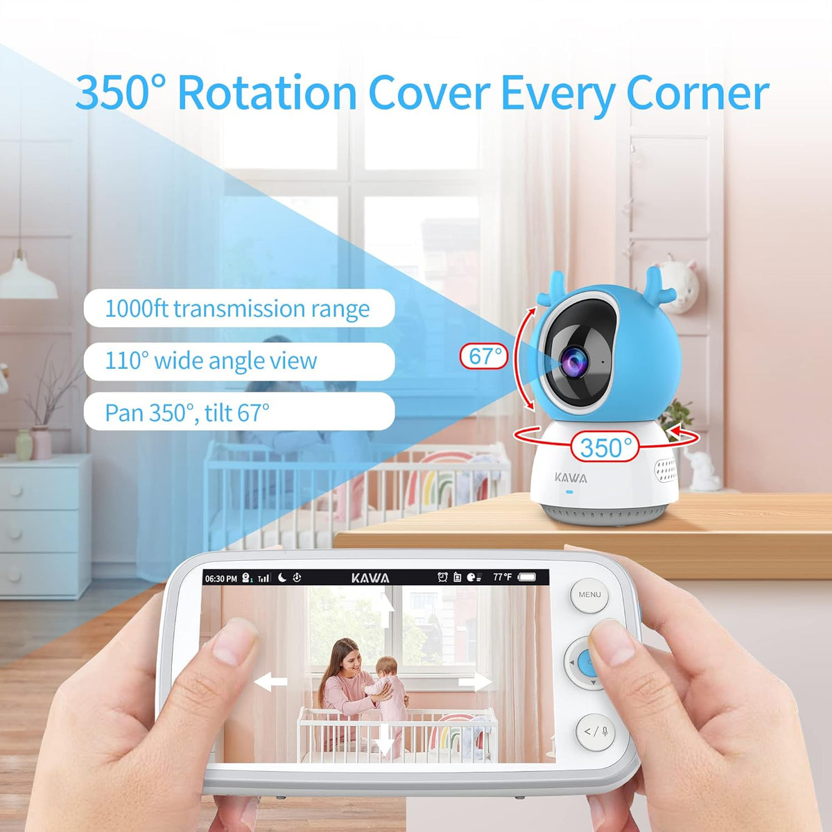 5 720P HD Video Baby Monitor with Night Vision and 2-Way Audio P233