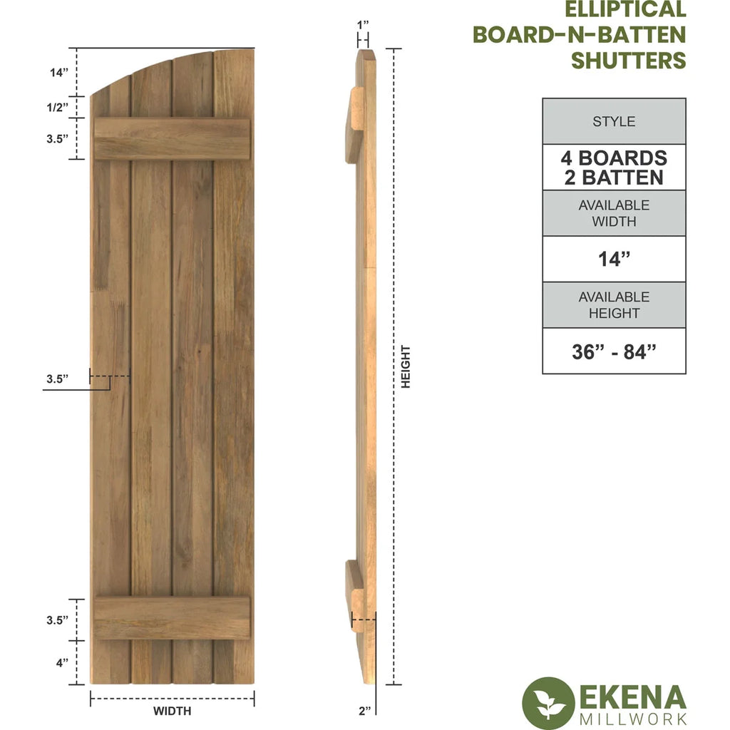 Unfinished Wood Board-n-Batten Shutters R835012