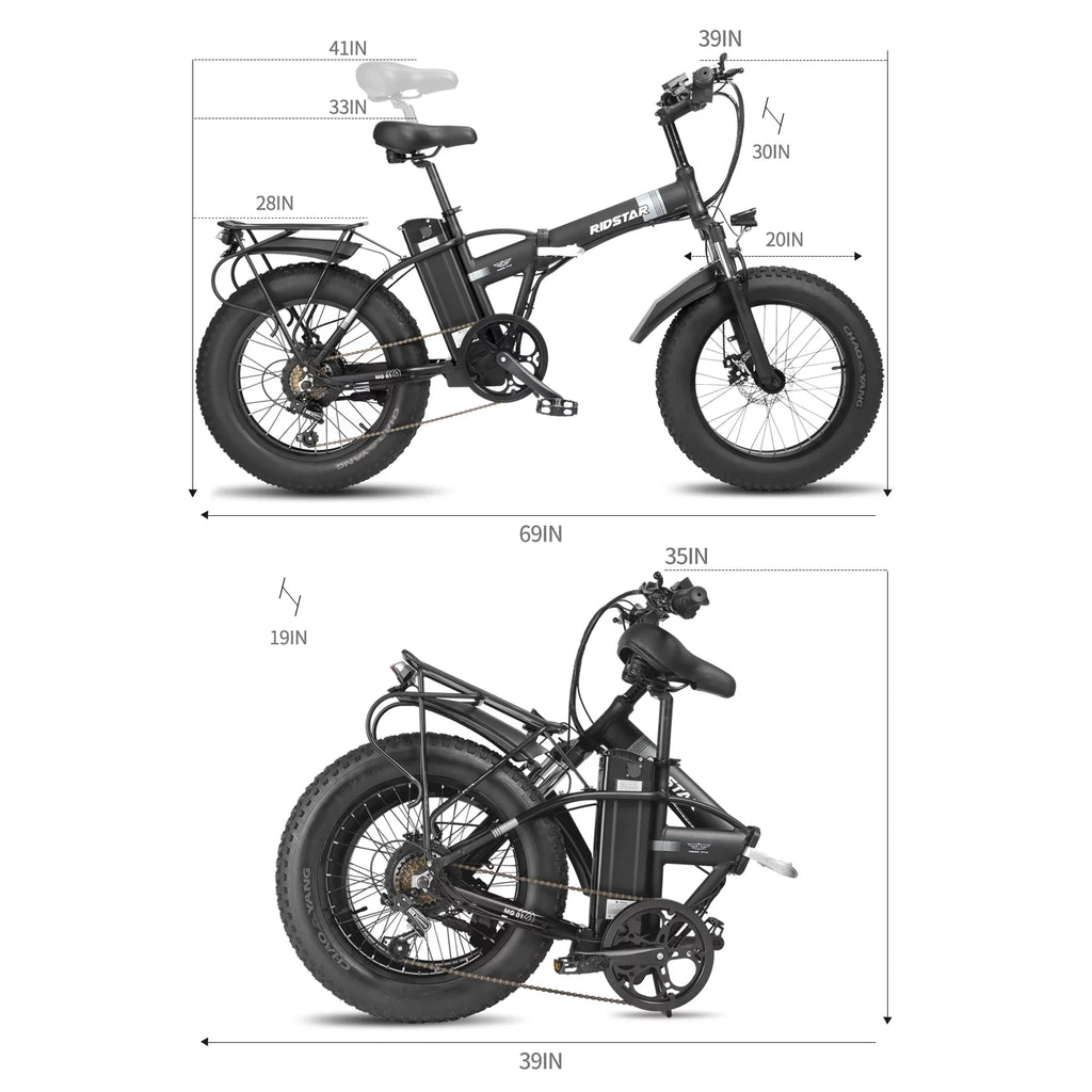 20 Fat Tire 750W 48V 14AH Foldable Electric Bike V659847